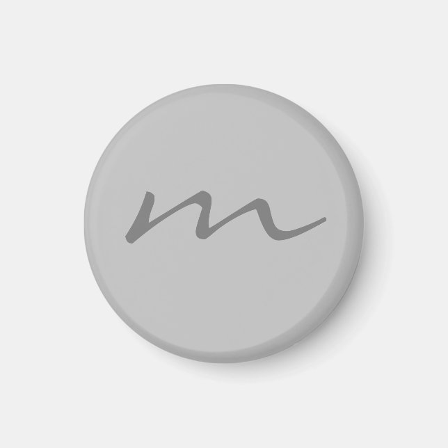 Trendy modern monogram professional grey magnet (Front)