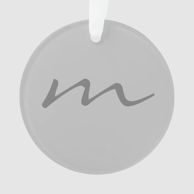 Trendy modern monogram professional grey ornament (Front)