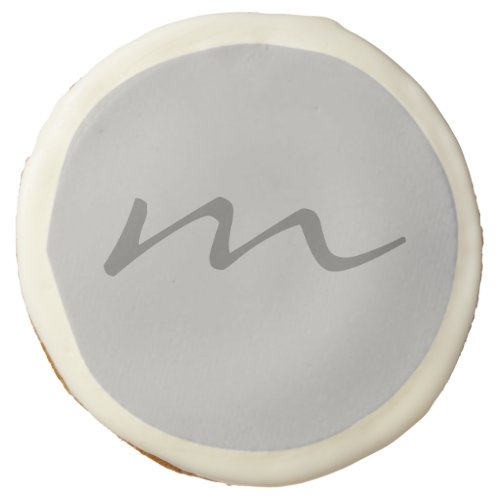Trendy modern monogram professional grey sugar cookie