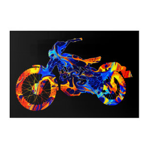 TRENDY MODERN MOTOCROSS COLORFUL ART ABSTRACT