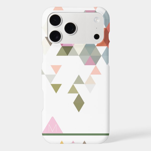 Trendy Modern Multi Color Triangle Monogram Cell Iphone Case (Back)