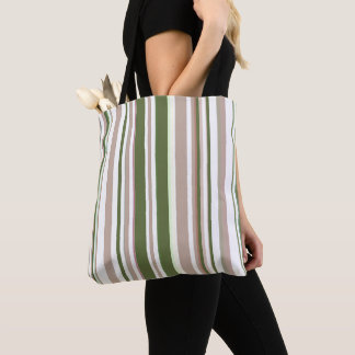 Trendy Modern Neutral Earth Tones Stripes Tote Bag