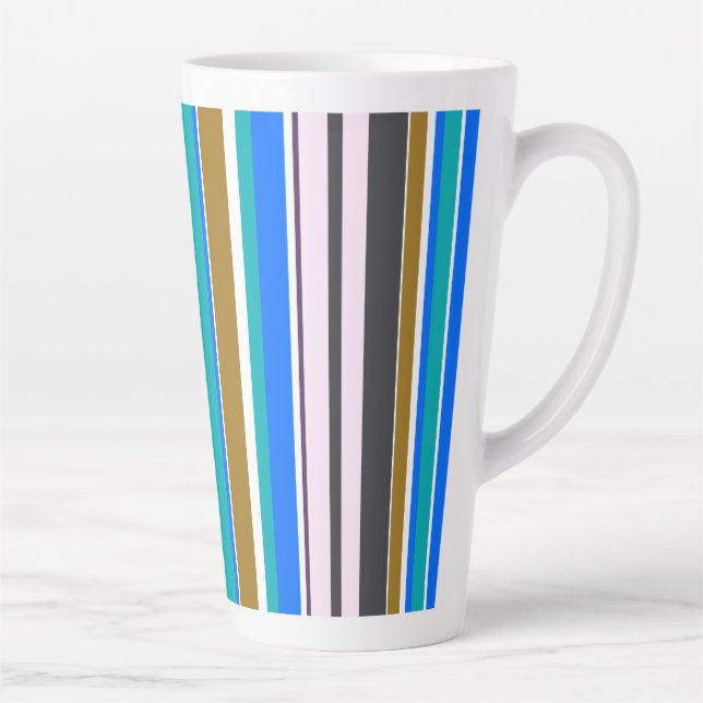 Trendy Modern New Stripes Latte Mug (Right)