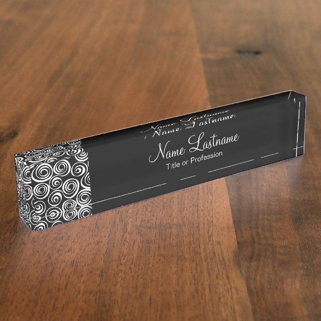 Trendy Modern Office Staff Desk Name Plate (Side)