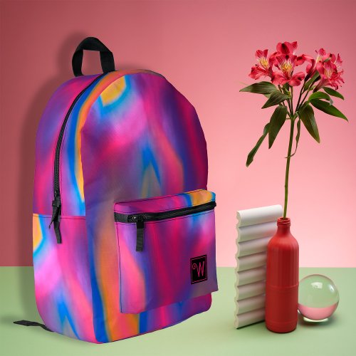 Trendy Modern Orange Blue Purple Tie Dye Printed Printed Backpack