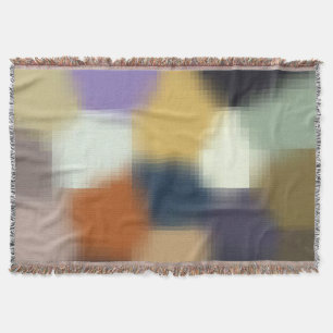 Trendy Modern Orange Blue Yellow Beige Purple Throw Blanket
