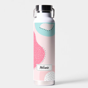 Trendy Modern Pastel Abstract Personalised Water Bottle