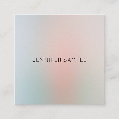 Trendy Modern Pastel Colors Minimalist Template Square Business Card