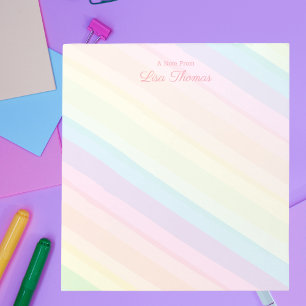 Trendy Modern Pastel Rainbow A Note From Notepad