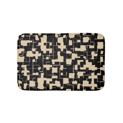 Trendy Modern Pattern _ BlackTanChangeable Bathroom Mat