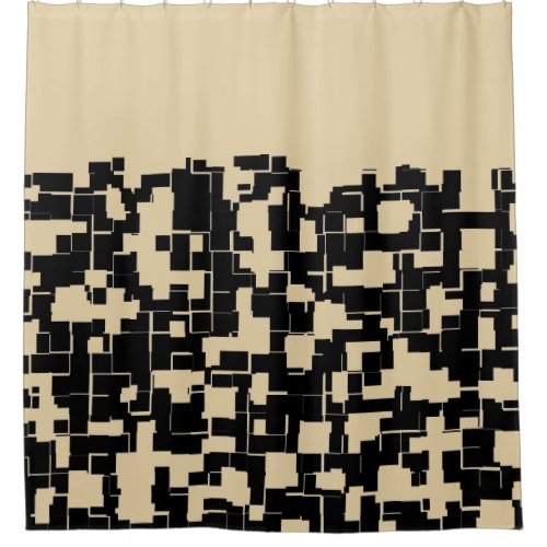 Trendy Modern Pattern _ BlackTanChangeable Shower Curtain