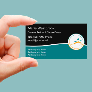 Trendy Modern Personal Fitness Coach Business Card