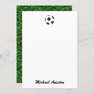 Trendy Modern Personalized Soccer Ball Holiday Card