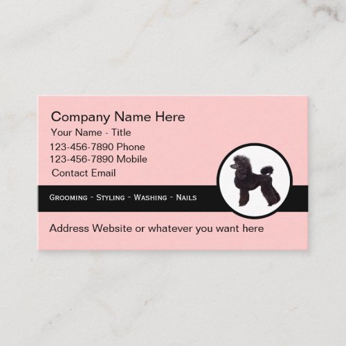 Trendy Modern Pet Grooming Business Cards
