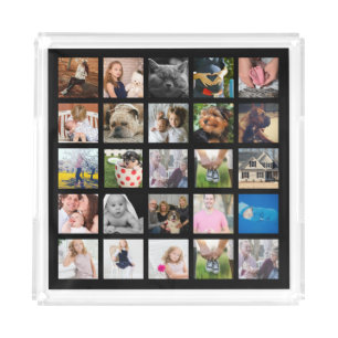 Trendy Modern Photo Collage Acrylic Tray