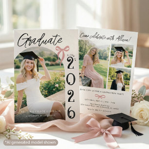 Trendy Modern Photo Graduation Invitation