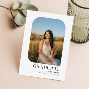 Trendy Modern Photo Graduation Party Invitation Postcard
