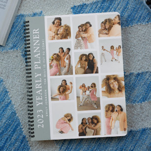 Trendy Modern Photo Grid Custom Yearly Planner