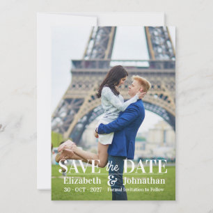 Trendy Modern Photo Magazine Save The Date Invitation