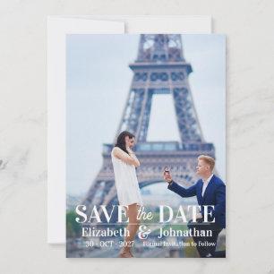 Trendy Modern Photo Magazine Save The Date Invitation