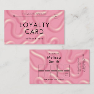Trendy Modern Pink Abstract Beauty Spa Salon Loyalty Card
