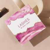 Trendy Modern Pink Agate Lash Extensions Beauty Square Business Card