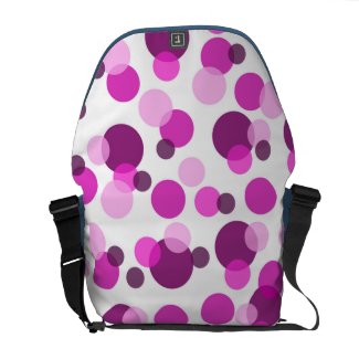 Trendy Modern Pink and Purple Polka Dot Pattern Courier Bags