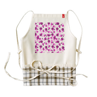 Trendy Modern Pink and Purple Polka Dot Pattern Zazzle HEART Apron