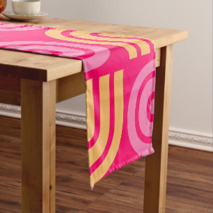 Trendy Modern Pink and Yellow Pattern Spring  Medium Table Runner