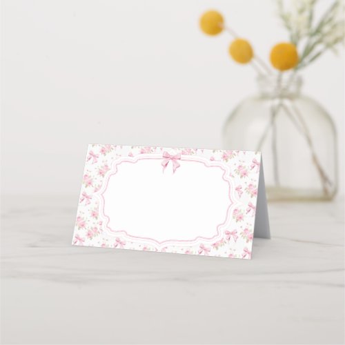 Trendy Modern Pink Bow Love Shack Elegant Place Place Card