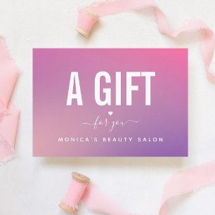 Trendy Modern Pink Gradient Beauty Salon Pretty