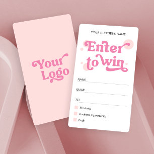 Trendy Modern Pink Logo Business Raffle Ticket