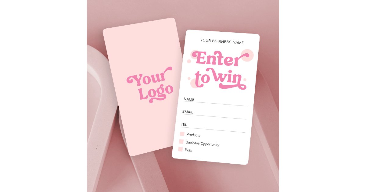 Trendy Modern Pink Logo Business Raffle Ticket | Zazzle