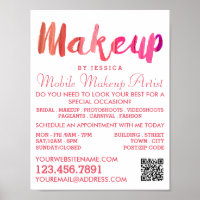 Trendy Modern Pink Makeup Artist Advertising