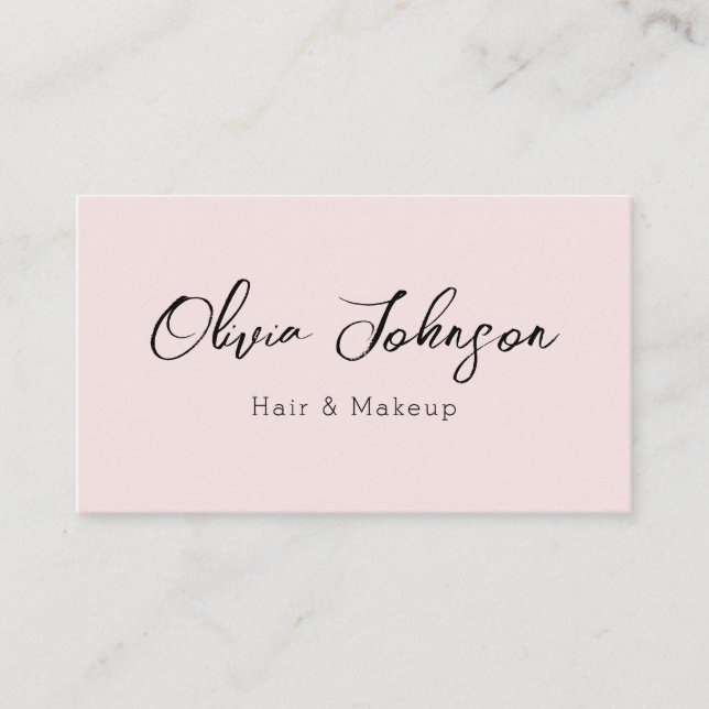 Trendy Modern Pink Makeup Artist Business Cards (Front)