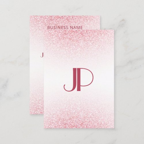 Trendy Modern Pink Rose Gold Glitter Elegant Business Card