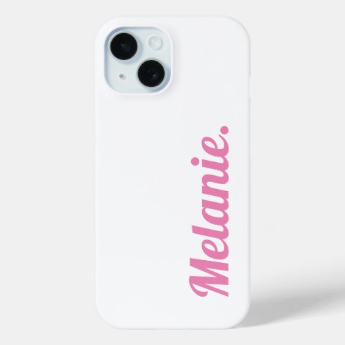 Trendy Modern Pink White iPhone 15 Case
