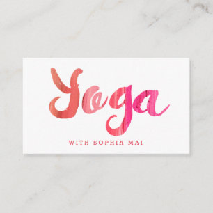 Trendy Modern Pink Yoga Instructor Business Card