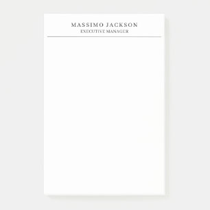 Trendy Modern Plain Black & White Professional Post-it Notes