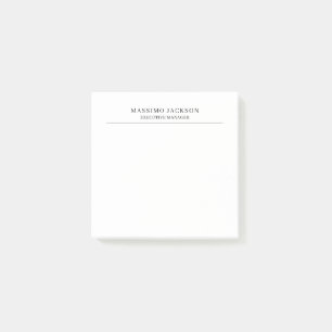 Trendy Modern Plain Black & White Professional Post-it Notes