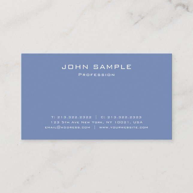 Trendy Modern Plain Professional Elegant Matte Business Card (Front)