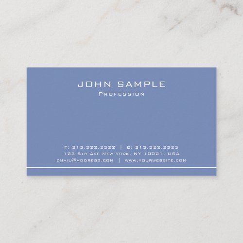 Trendy Modern Plain Professional Elegant Matte Business Card