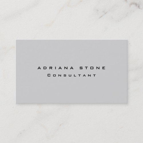 Trendy Modern Plain Simple Light Grey Professional Business Card