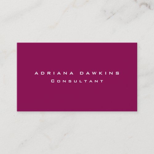 Trendy Modern Plain Simple Professional Business Card