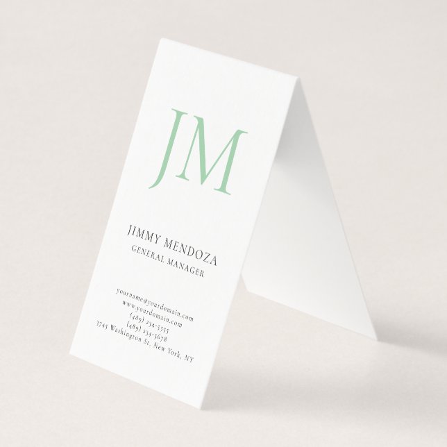 Trendy modern plain simple professional monogram business card (Front)
