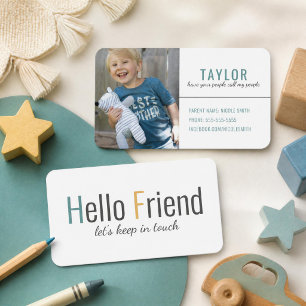 Trendy Modern Playdate Calling Card Mom Card