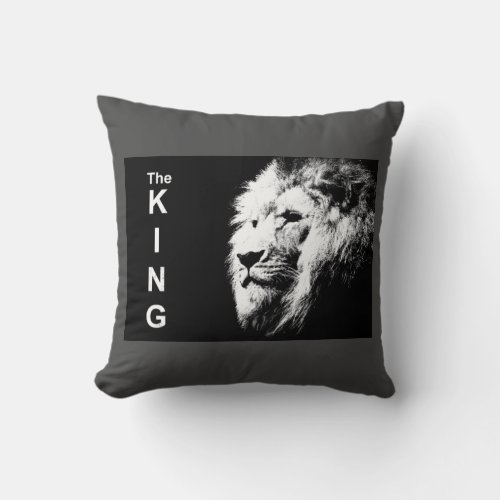 Trendy Modern Pop Art Lion Head Elegant Template Throw Pillow