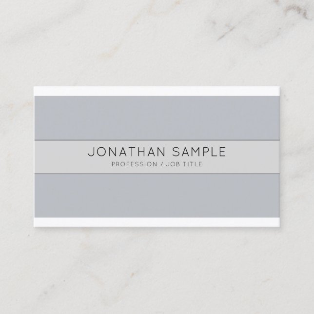 Trendy Modern Professional Creative Design Gray Business Card (Front)