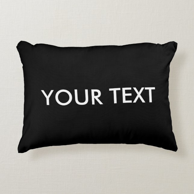 Trendy Modern Professional Custom Brand Name Black Accent Pillow (Front)
