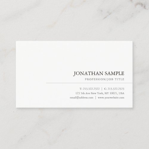 Trendy Modern Professional Elegant Clean Template Business Card